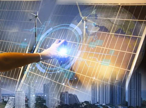 Technology for the environment Using environmentally friendly technology En.. Stock Photos