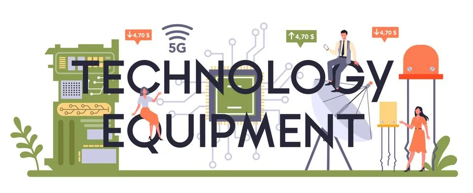 Technology equipment typographic header. Hardware industry. Electrical イラスト素材