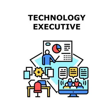 Technology Executive Vector Concept Illustration Stock Illustration