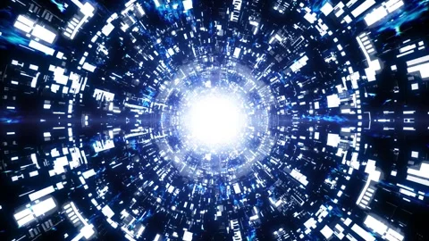 Technology expanding with light effects loop background Stock Footage 322952357