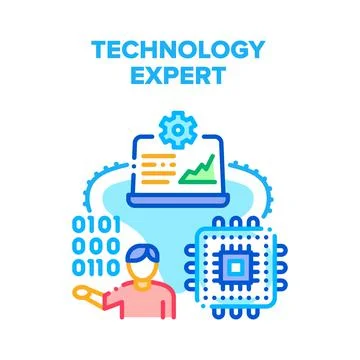 Technology Expert Support Vector Concept Color Illustrazione stock