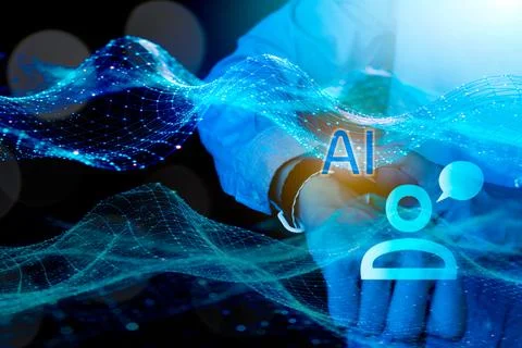 Technology experts are developing an artificial intelligence system with an.. Stock Photos