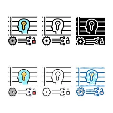 Technology face id for access device color icon looks vector Stock Illustration