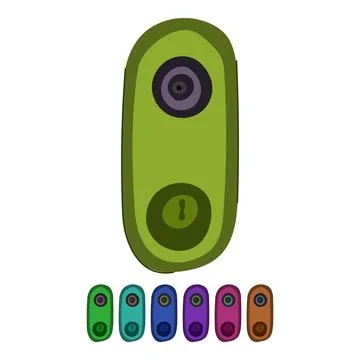 Technology facial recognition lock vector cartoon graphic Stock Illustration