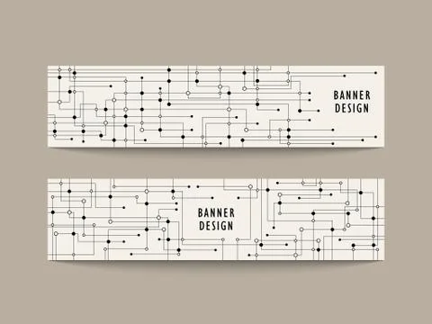 Technology feeling banner design Illustrazione stock