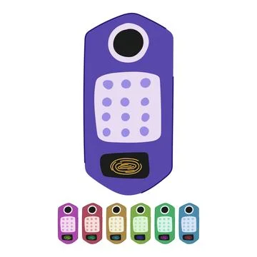 Technology fingerprint door lock vector cartoon graphic Stock Illustration