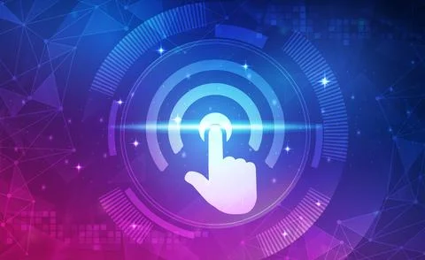 Technology fingerprint scanner security abstract background concept, Digital ai Illustrazione stock