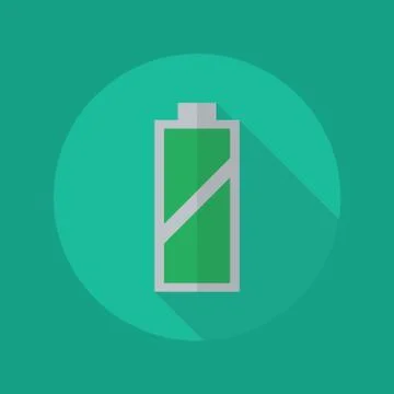 Technology Flat Icon. Battery Stock Illustration