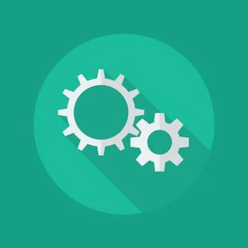Technology Flat Icon. Gears Stock Illustration