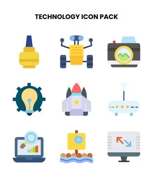 Technology Flat Set Icons Pack イラスト素材