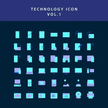 Technology  flat style design icon set vol1 Stock-Illustration