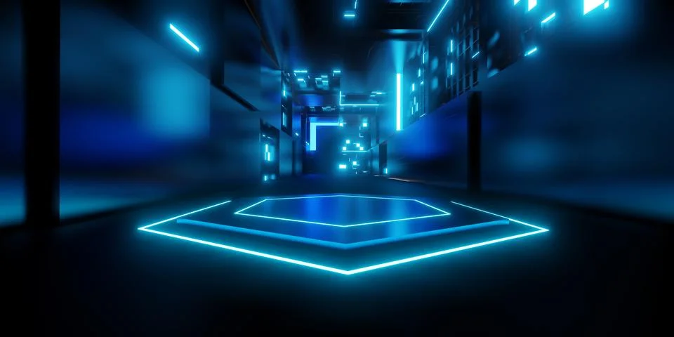 Technology floor and wall The background of the product base in the room wi.. Stock Illustration