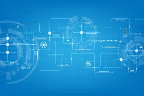 Technology in the form of electronic circuit design. 스톡 일러스트