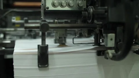 Technology of fully automated press machine in typography. Stock Footage 262545261