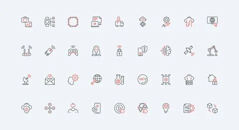 Technology of future, digital robot innovation and AI, satellite and router line イラスト素材