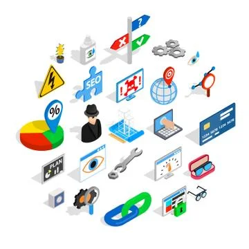 Technology of the future icons set Stock Illustration