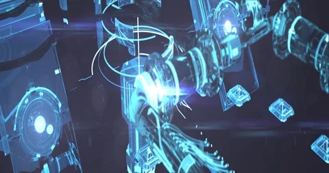 Technology of the Future in Motion Engine Parts Stock Footage 108914187