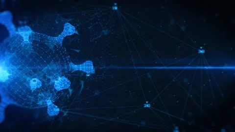 Technology Futuristic 3D Bacteria Cells Data Sturcture Connection Background Stock Footage 168747548