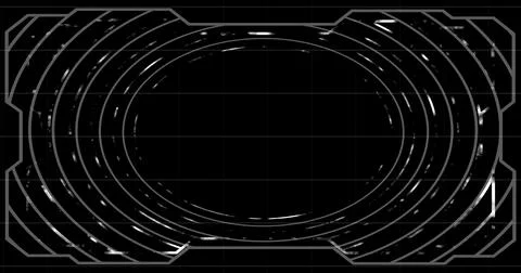 Technology futuristic abstract bright data flowing grid hud bg. Gear moving.. Stockfoto's
