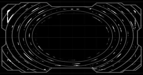 Technology futuristic abstract bright data flowing grid hud bg. Gear moving.. Stockfoto's