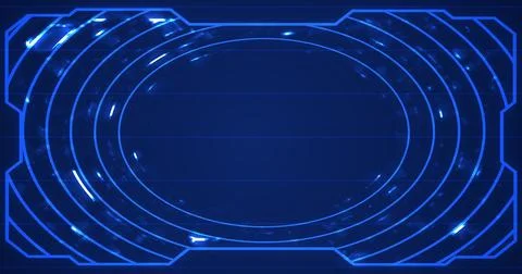 Technology futuristic abstract bright data flowing grid hud bg. Gear moving.. Stock Photos