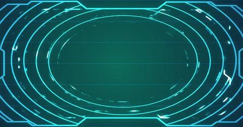 Technology futuristic abstract bright data flowing grid hud bg. Gear moving.. Stockfoto's
