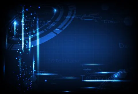 Technology, futuristic circuit data blue abstract background vector illustration Stock Illustration