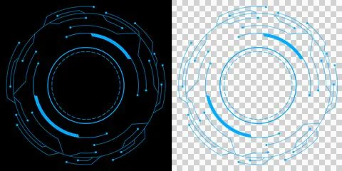 Technology Futuristic Circular Interface With Glowing Blue Digital Circuit Cyber Illustration