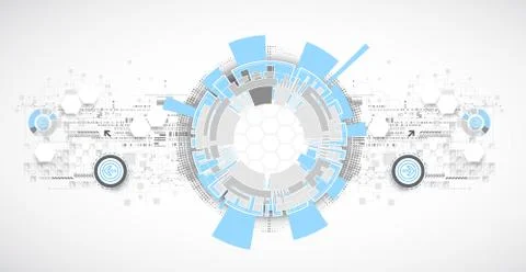 Technology futuristic digital background. Illustrazione stock