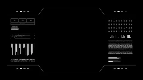 Technology futuristic HUD command control center animation. Stock Footage 127259369