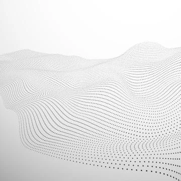 Technology futuristic landscape. Surface of digital wave. Abstract black digi Stock Illustration