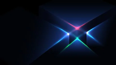 Technology Futuristic Neon Light Background Crossing Blue, Red, and Green R.. 스톡 일러스트