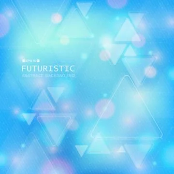 Technology of futuristic triangle background with bokeh color. Stock Illustration