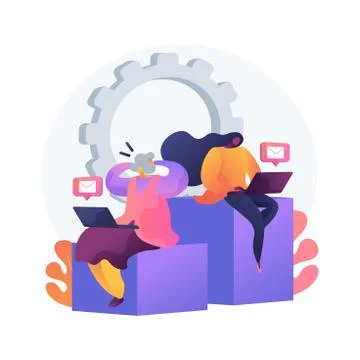 Technology gap abstract concept vector illustration. Illustrazione stock