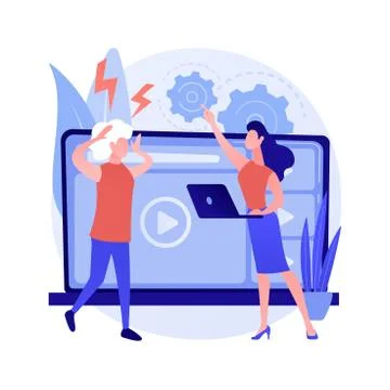 Technology gap abstract concept vector illustration. Illustrazione stock