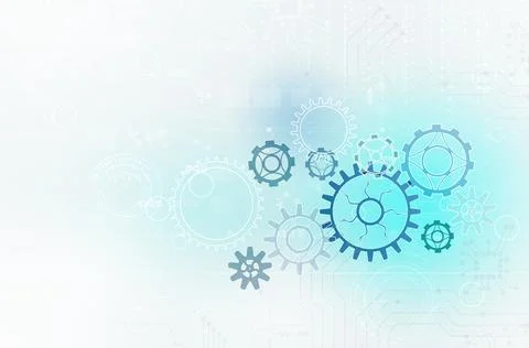 Technology Gear and Circuit Board Abstract Background Stock Illustration