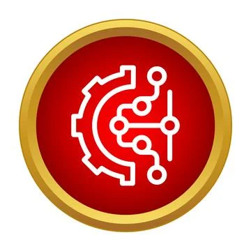 Technology gear circuit board icon symbolizing innovation Stock Illustration