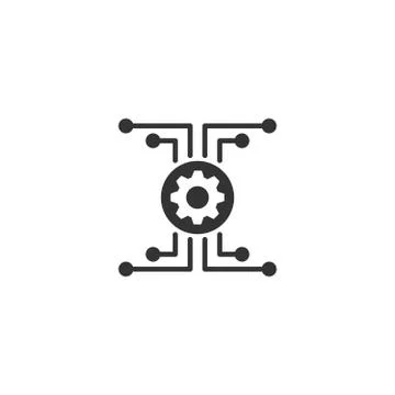Technology gear electronic concept logo design. SEO - search engine optimization Stock Illustration