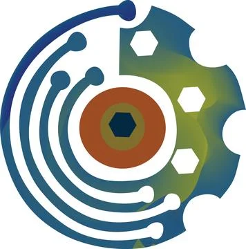 Technology Gear Eye Logo Vector Design Stock Illustration