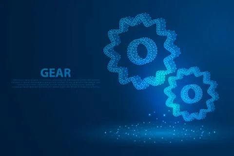 Technology gear icon with blue background, vectorTechnology gear icon with bl Stock Illustration