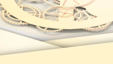 Technology Gears wheels Engineering and futuristic Time Concept paper art Stock Illustration