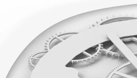 Technology Gears wheels Engineering and futuristic Time Concept paper art Stock Illustration