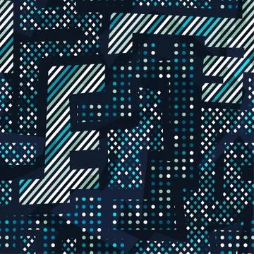 Technology geometric seamless pattern Stock Illustration