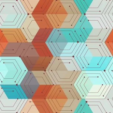 Technology geometric seamless pattern Stock Illustration