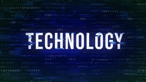 Technology - Glitch Animated Buzzword Rendered in 4K Video stock 90275904