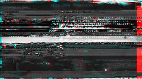 Technology glitch background, cgi for tech malfunction and failure Illustrazione stock