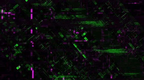 Technology glitch background with Hello World text 库存照片