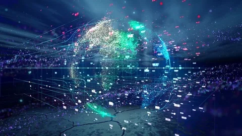 Technology global background Stock Footage 100821008