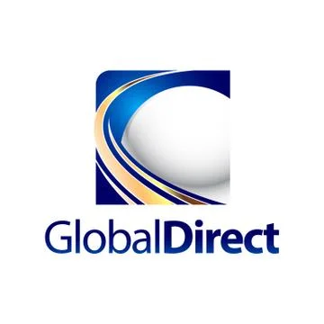 Technology Global direct square sphere logo concept design template Stock Illustration