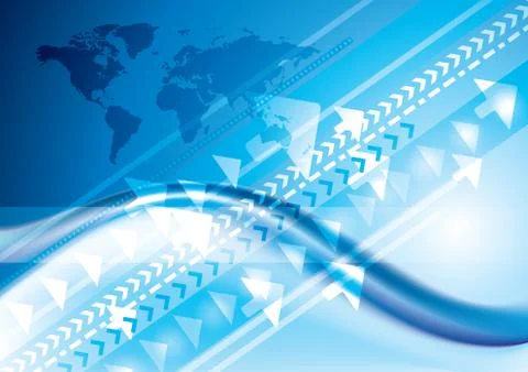 Technology global internet connection concept with world map, eps10 vector Stock Illustration